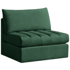 Meridian Furniture Jacob Velvet Modular Armless Chair - Green - Chairs