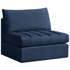 Meridian Furniture Jacob Velvet Modular Armless Chair - Navy - Chairs