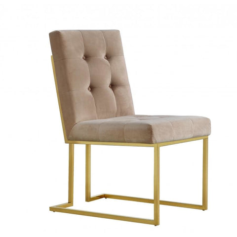 Meridian Furniture Pierre Velvet Dining Chair-Set of 2 - Beige - Chairs