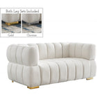 Meridian Furniture Gwen Velvet Loveseat - Cream - Loveseats