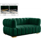 Meridian Furniture Gwen Velvet Loveseat - Green - Loveseats