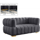 Meridian Furniture Gwen Velvet Loveseat - Grey - Loveseats