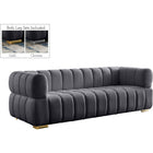 Meridian Furniture Gwen Velvet Sofa - Grey - Sofas