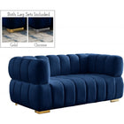 Meridian Furniture Gwen Velvet Loveseat - Navy - Loveseats