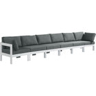 Meridian Furniture Nizuc Outdoor Patio White Aluminum Modular Sofa S180A - Grey - Outdoor Furniture