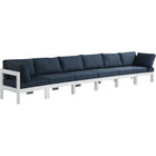 Meridian Furniture Nizuc Outdoor Patio White Aluminum Modular Sofa S180A - Navy - Outdoor Furniture
