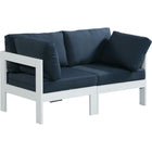 Meridian Furniture Nizuc Outdoor Patio White Aluminum Modular Sofa S60A - Navy - Outdoor Furniture