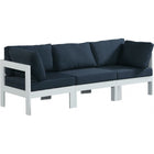 Meridian Furniture Nizuc Outdoor Patio White Aluminum Modular Sofa S90A - Navy - Outdoor Furniture