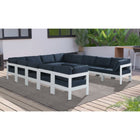 Meridian Furniture Nizuc Outdoor Patio White Aluminum Modular Sectional 12A - Outdoor Furniture