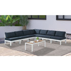 Meridian Furniture Nizuc Outdoor Patio White Aluminum Modular Sectional 7A - Outdoor Furniture