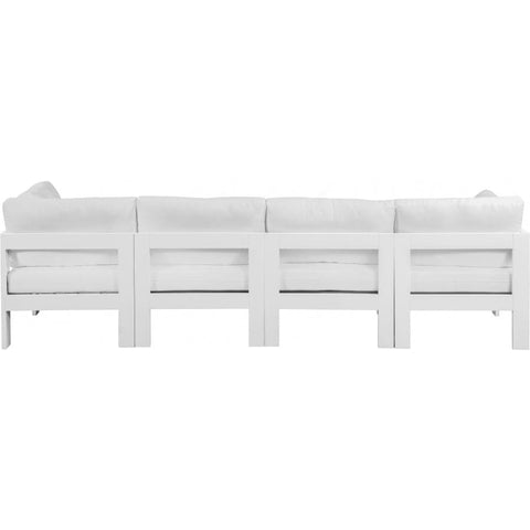 Meridian Furniture Nizuc Outdoor Patio White Aluminum Modular Sofa S120A - White - Outdoor Furniture
