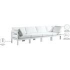 Meridian Furniture Nizuc Outdoor Patio White Aluminum Modular Sofa S120A - Outdoor Furniture