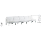 Meridian Furniture Nizuc Outdoor Patio White Aluminum Modular Sofa S150B - Outdoor Furniture