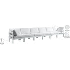 Meridian Furniture Nizuc Outdoor Patio White Aluminum Modular Sofa S180A - Outdoor Furniture