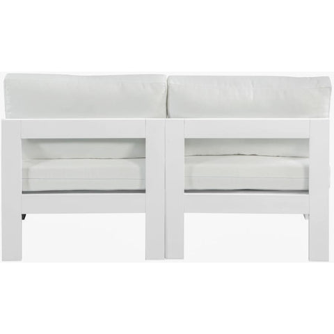 Meridian Furniture Nizuc Outdoor Patio White Aluminum Modular Sofa S60B - White - Outdoor Furniture