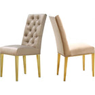 Meridian Furniture Capri Velvet Dining Chair-Set of 2 - Beige - Dining Chairs