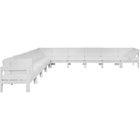 Meridian Furniture Nizuc Outdoor Patio White Aluminum Modular Sectional 10A - White - Outdoor Furniture