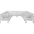 Meridian Furniture Nizuc Outdoor Patio White Aluminum Modular Sectional 10B - White - Outdoor Furniture