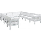 Meridian Furniture Nizuc Outdoor Patio White Aluminum Modular Sectional 12A - Outdoor Furniture