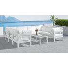 Meridian Furniture Nizuc Outdoor Patio White Aluminum Modular Sectional 8B - Outdoor Furniture