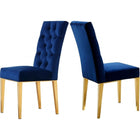 Meridian Furniture Capri Velvet Dining Chair-Set of 2 - Navy - Dining Chairs