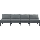 Meridian Furniture Nizuc Outdoor Patio Grey Aluminum Modular Sofa S120B - Outdoor Furniture