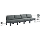 Meridian Furniture Nizuc Outdoor Patio Grey Aluminum Modular Sofa S120B - Outdoor Furniture