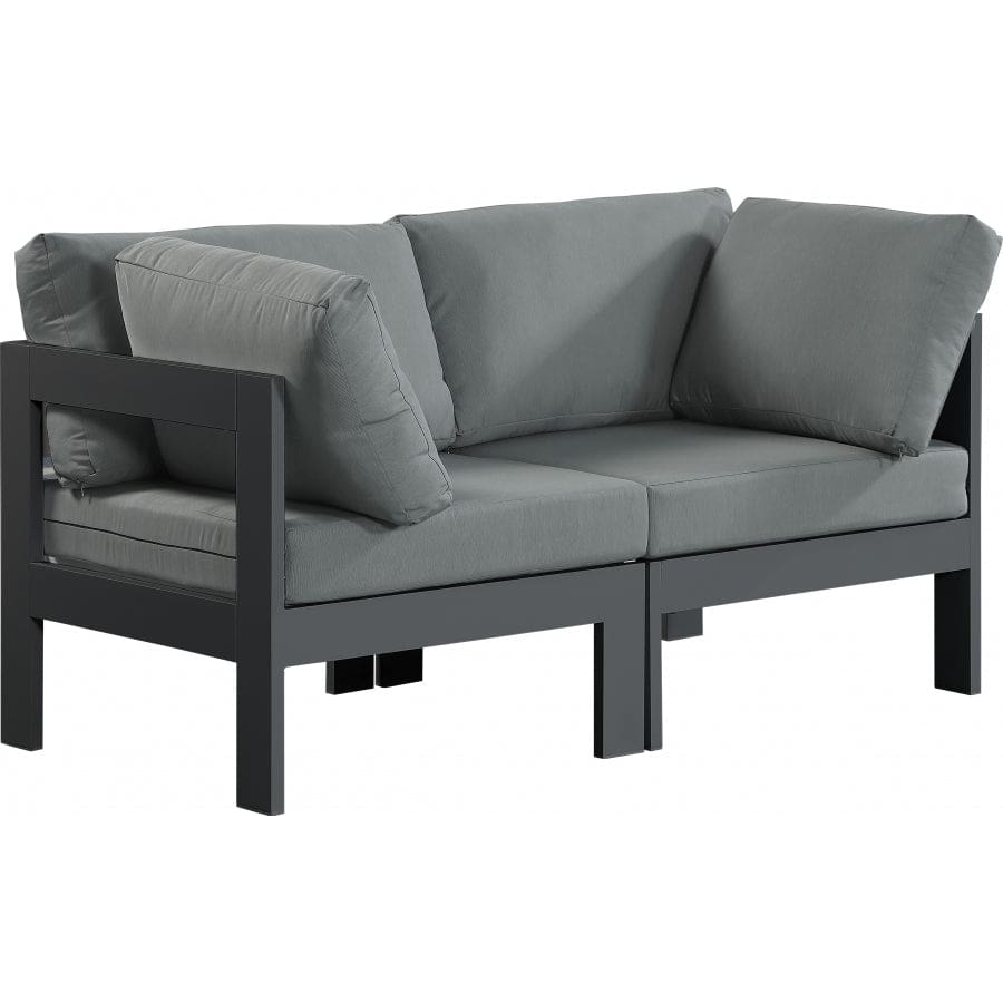 Meridian Furniture Nizuc Outdoor Patio Grey Aluminum Modular Sofa S60A - Grey - Outdoor Furniture