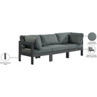 Meridian Furniture Nizuc Outdoor Patio Grey Aluminum Modular Sofa S90A - Outdoor Furniture