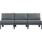 Meridian Furniture Nizuc Outdoor Patio Grey Aluminum Modular Sofa S90B - Outdoor Furniture