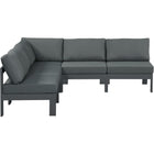 Meridian Furniture Nizuc Outdoor Patio Aluminum Modular Sectional 5A - Grey - Outdoor Furniture