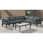 Meridian Furniture Nizuc Outdoor Patio Grey Aluminum Modular Sectional 6A - Outdoor Furniture