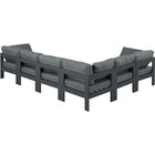 Meridian Furniture Nizuc Outdoor Patio Grey Aluminum Modular Sectional 6A - Outdoor Furniture