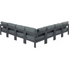 Meridian Furniture Nizuc Outdoor Patio Grey Aluminum Modular Sectional 7A - Outdoor Furniture