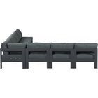 Meridian Furniture Nizuc Outdoor Patio Grey Aluminum Modular Sectional 7A - Outdoor Furniture