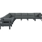 Meridian Furniture Nizuc Outdoor Patio Grey Aluminum Modular Sectional 9B - Grey - Outdoor Furniture