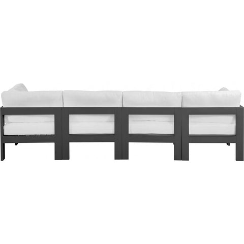 Meridian Furniture Nizuc Outdoor Patio Grey Aluminum Modular Sofa S120A - White - Outdoor Furniture