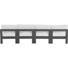 Meridian Furniture Nizuc Outdoor Patio Grey Aluminum Modular Sofa S120B - Outdoor Furniture