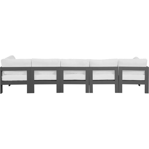 Meridian Furniture Nizuc Outdoor Patio Grey Aluminum Modular Sofa S150A - White - Outdoor Furniture