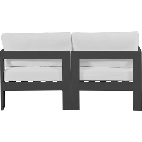 Meridian Furniture Nizuc Outdoor Patio Grey Aluminum Modular Sofa S60A - White - Outdoor Furniture