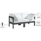 Meridian Furniture Nizuc Outdoor Patio Grey Aluminum Modular Sofa S60A - Outdoor Furniture