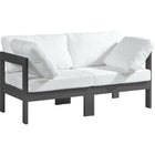 Meridian Furniture Nizuc Outdoor Patio Grey Aluminum Modular Sofa S60A - White - Outdoor Furniture