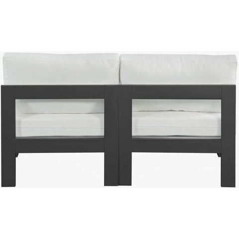 Meridian Furniture Nizuc Outdoor Patio Grey Aluminum Modular Sofa S60B - White - Outdoor Furniture