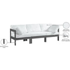 Meridian Furniture Nizuc Outdoor Patio Grey Aluminum Modular Sofa S90A - Outdoor Furniture