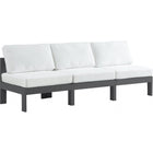 Meridian Furniture Nizuc Outdoor Patio Grey Aluminum Modular Sofa S90B - White - Outdoor Furniture