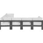 Meridian Furniture Nizuc Outdoor Patio Grey Aluminum Modular Sectional 6A - Outdoor Furniture