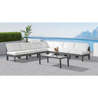Meridian Furniture Nizuc Outdoor Patio Grey Aluminum Modular Sectional 7A - Outdoor Furniture