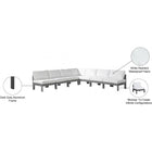 Meridian Furniture Nizuc Outdoor Patio Grey Aluminum Modular Sectional 7A - Outdoor Furniture
