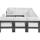 Meridian Furniture Nizuc Outdoor Patio Grey Aluminum Modular Sectional 8B - Outdoor Furniture