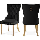 Meridian Furniture Carmen Velvet Dining Chair - Gold - Black - Dining Chairs